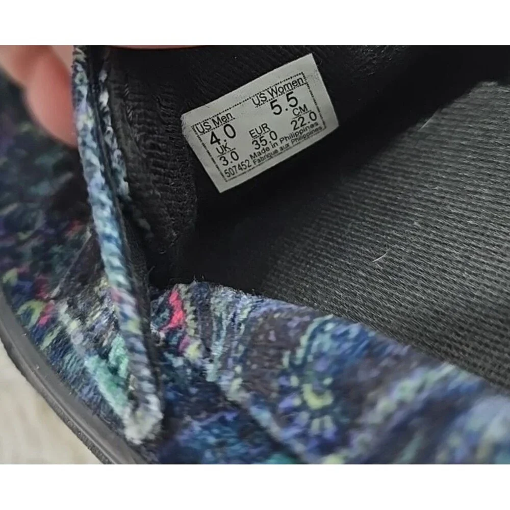 VANS Style 53 Velvet Paisley Men 4 Woman 5.5 Dark Blue Green Loafers Comfort Art